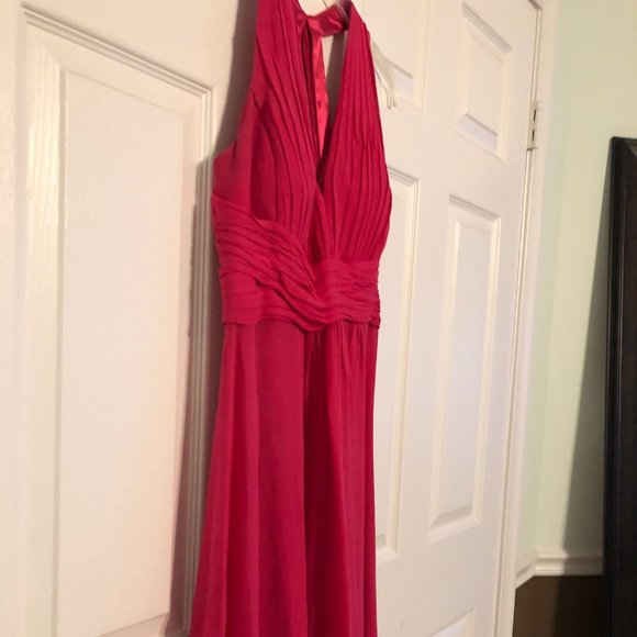 Ann Taylor fuchsia silk dress with built-in bra - Picture 3 of 5